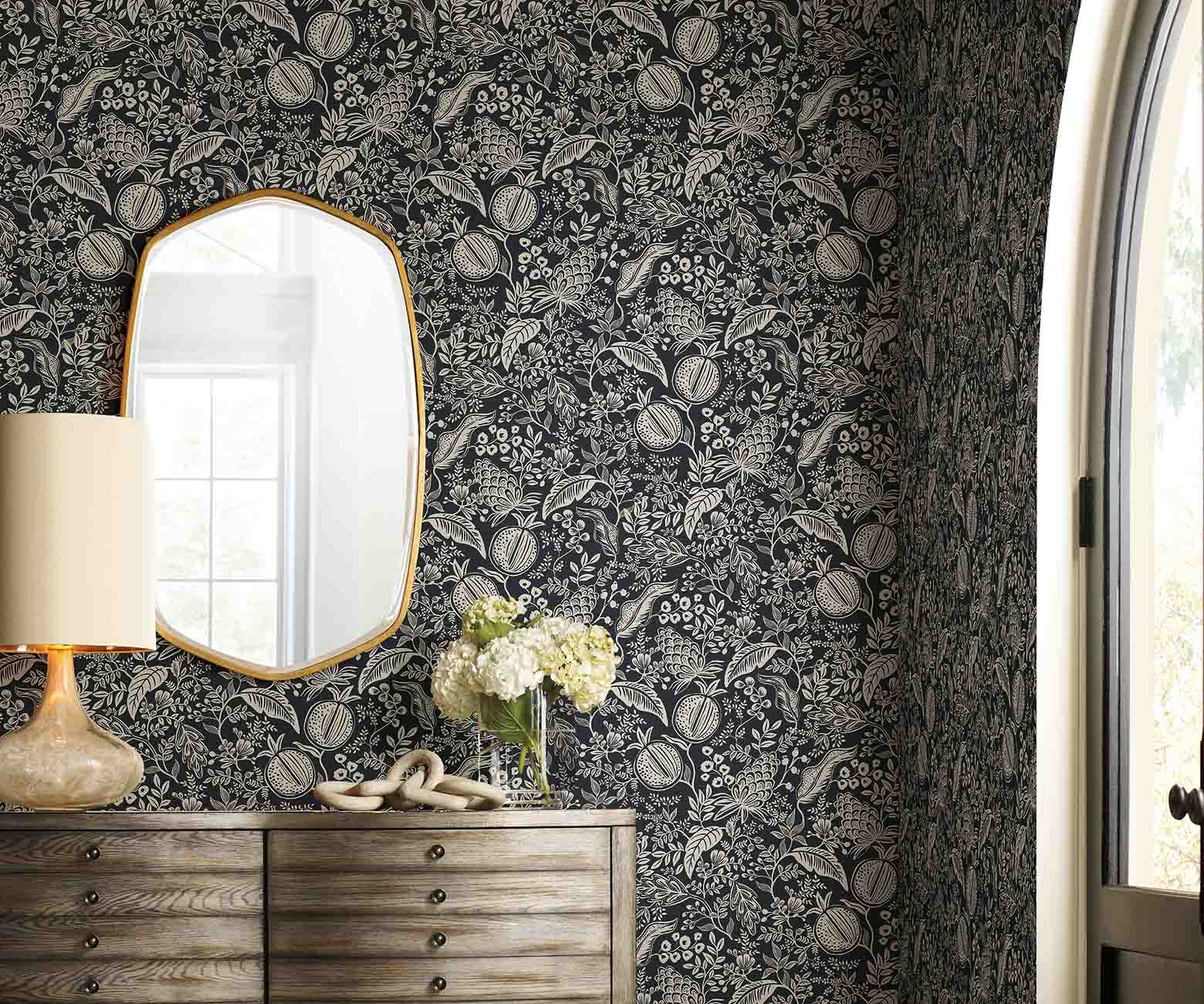 Pomegranate Wallpaper Sample - Black & Linen - Image 3