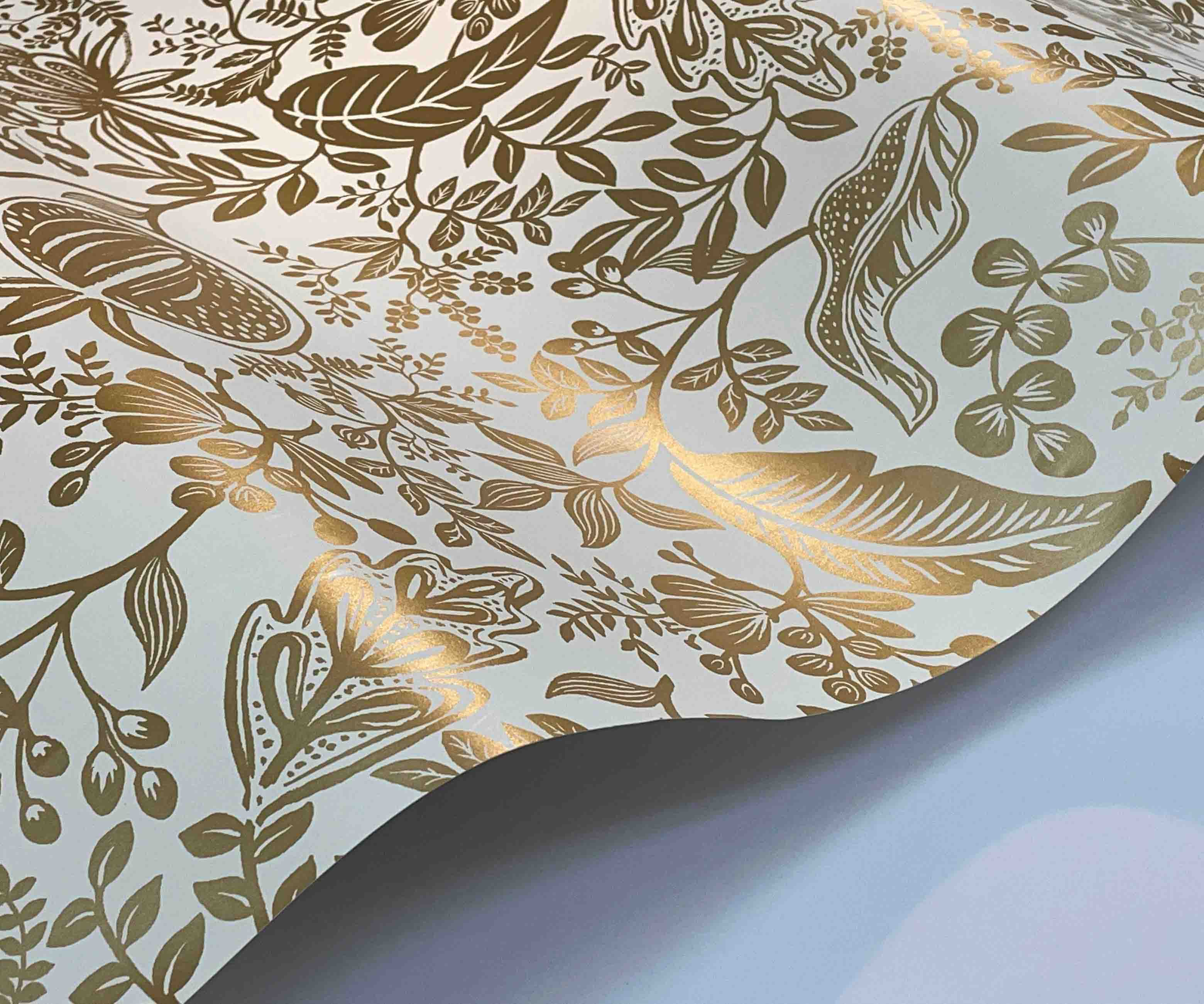 Pomegranate Wallpaper Sample - White & Metallic Gold - Image 2