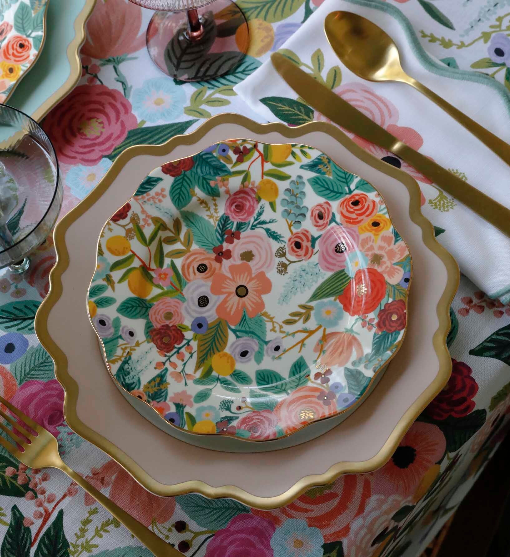 Porcelain Dessert Plate Set - Garden Party - Image 2