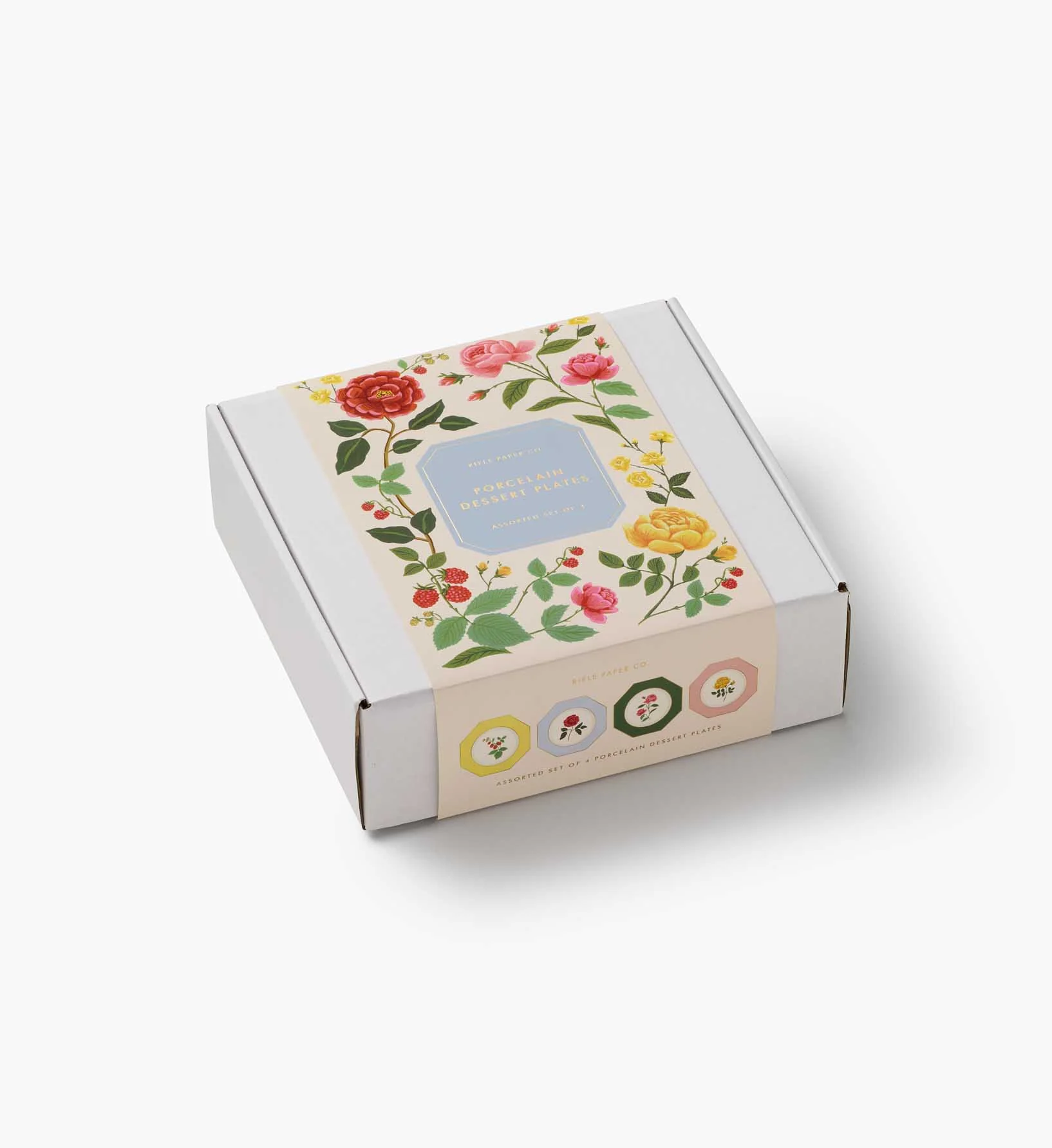 Porcelain Dessert Plate Set - Roses - Image 18