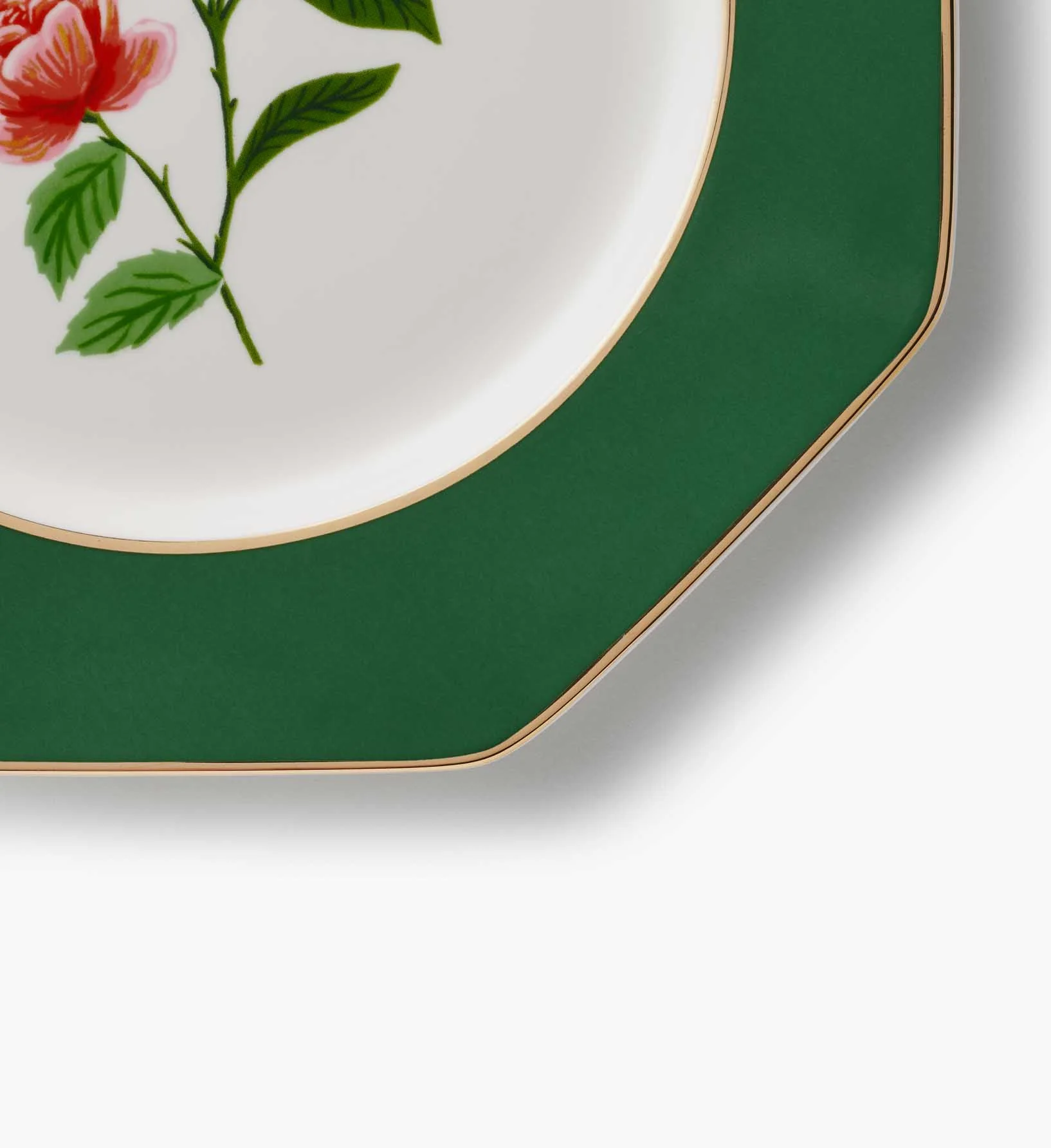 Porcelain Dessert Plate Set - Roses - Image 7