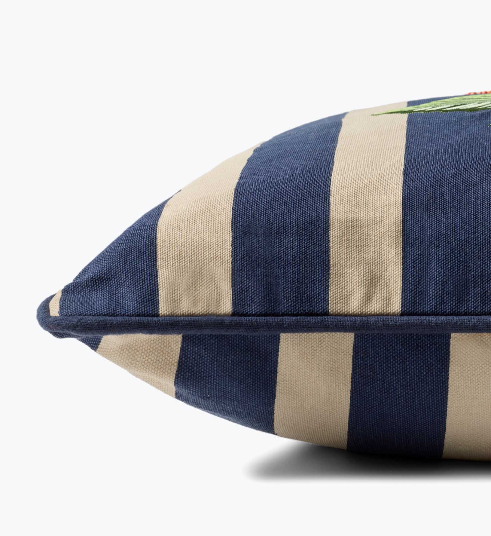 Raspberries Embroidered Pillow - Navy - Image 3