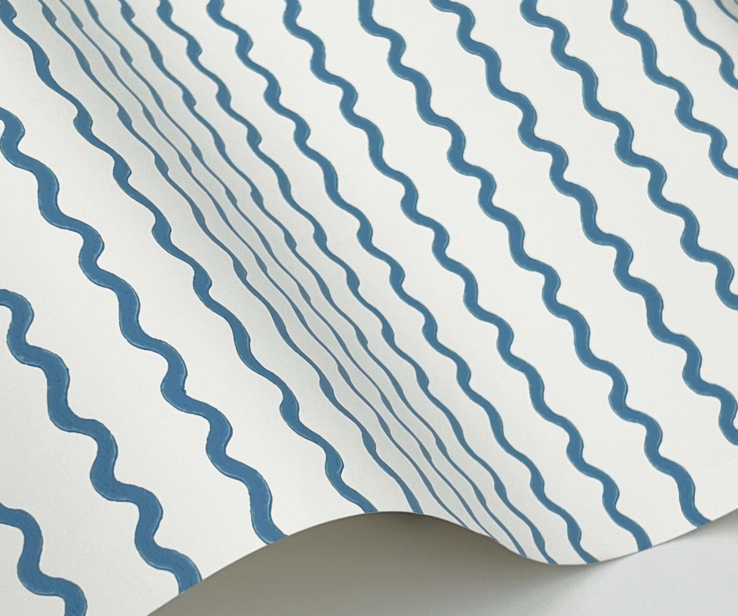 Rickrack Wallpaper - Blue - Image 4