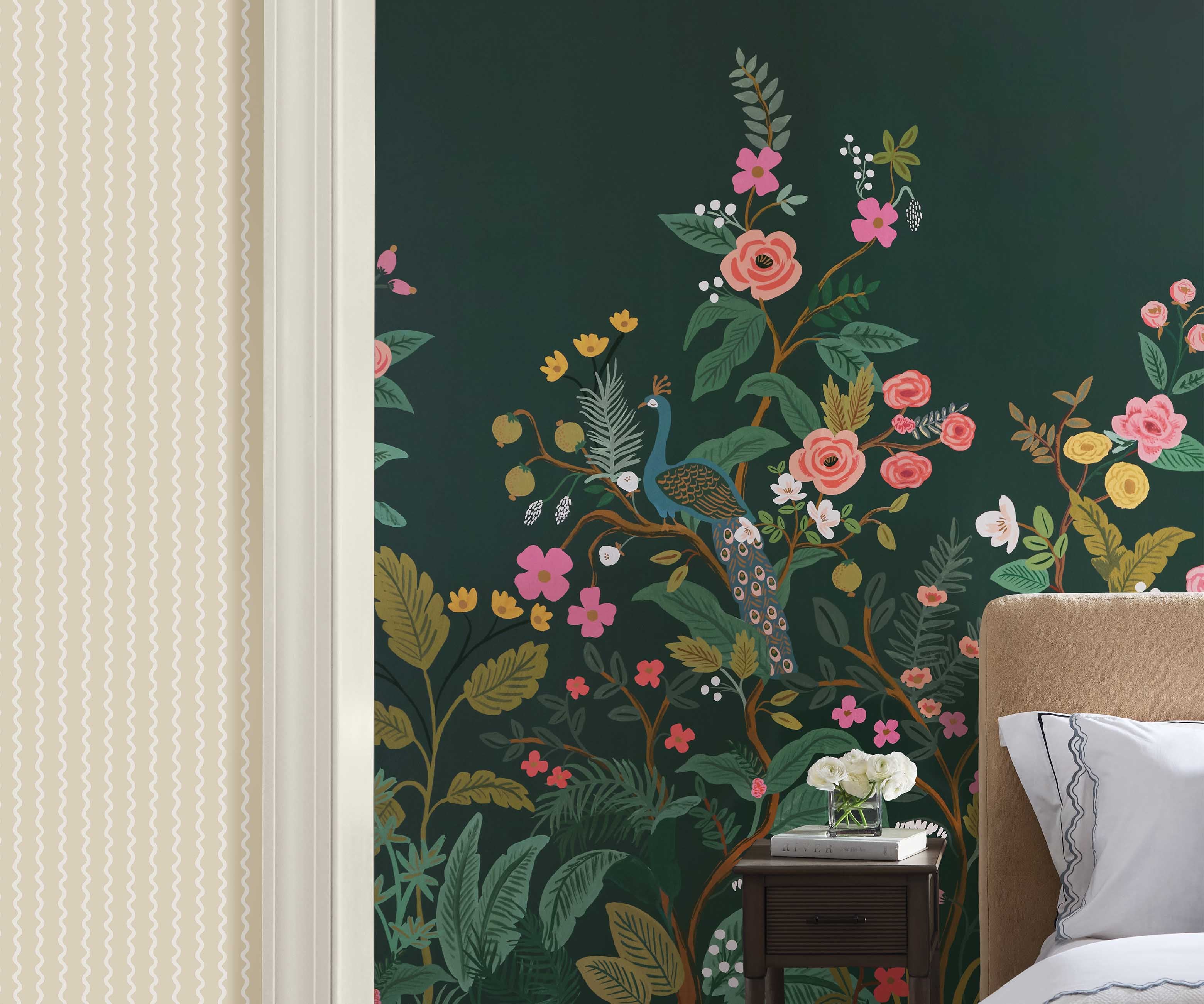 Rickrack Wallpaper Sample - Linen - Image 3