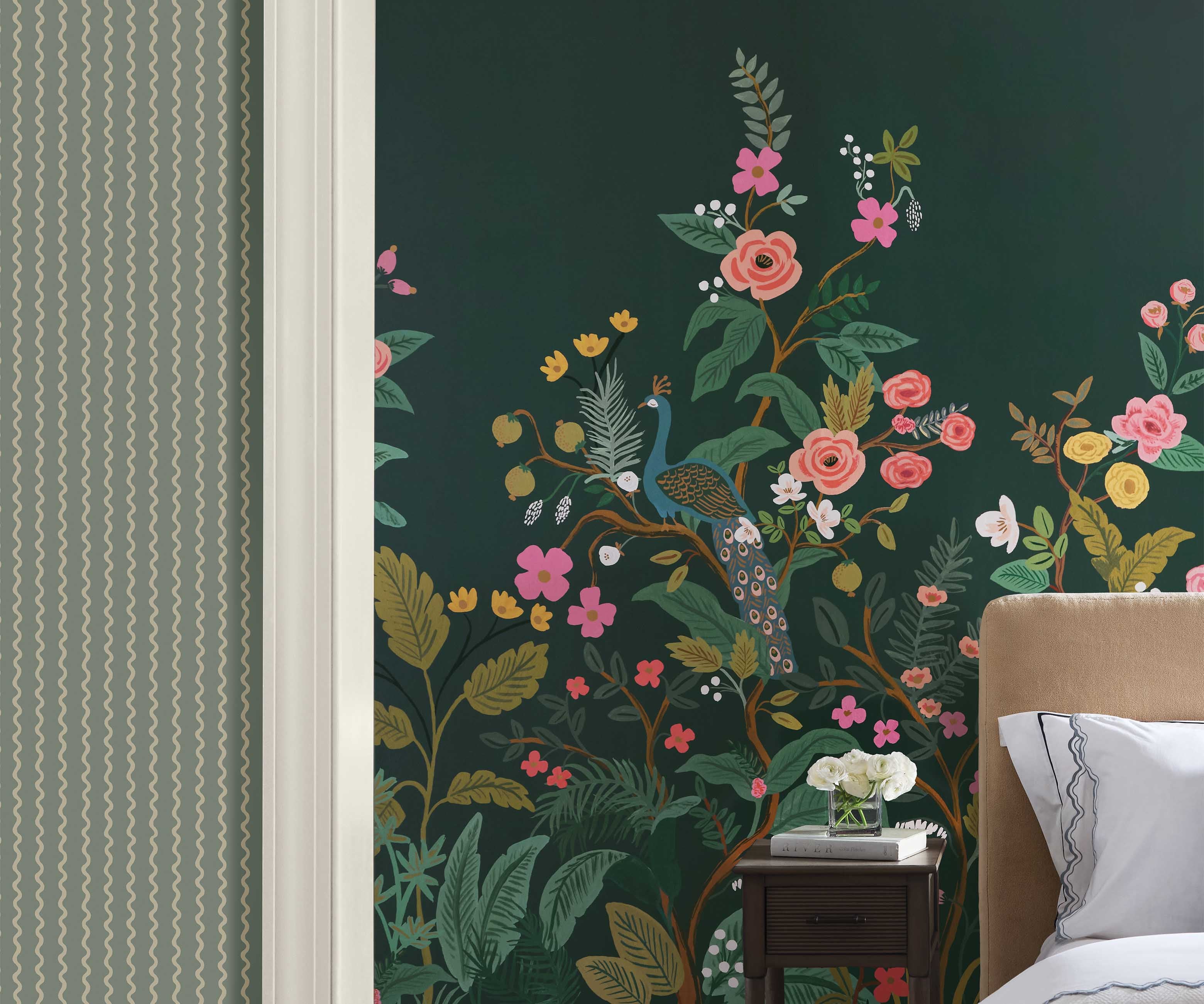 Rickrack Wallpaper Sample - Moss - Image 3