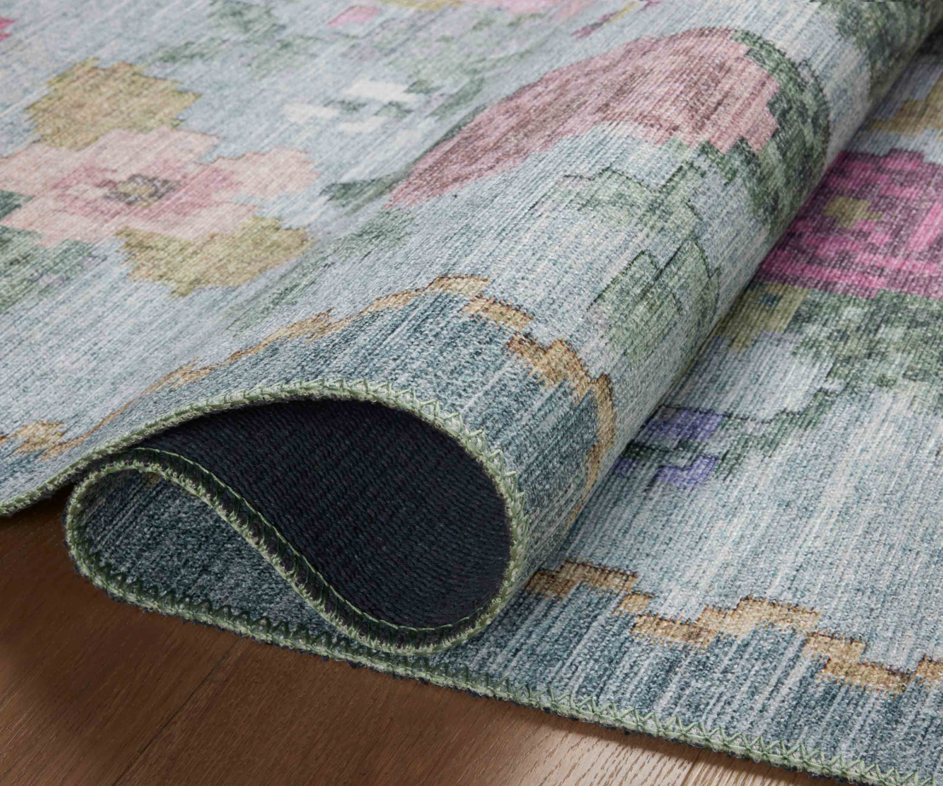 Rosa Antique Rose Power Loomed Rug - Sky - Image 3