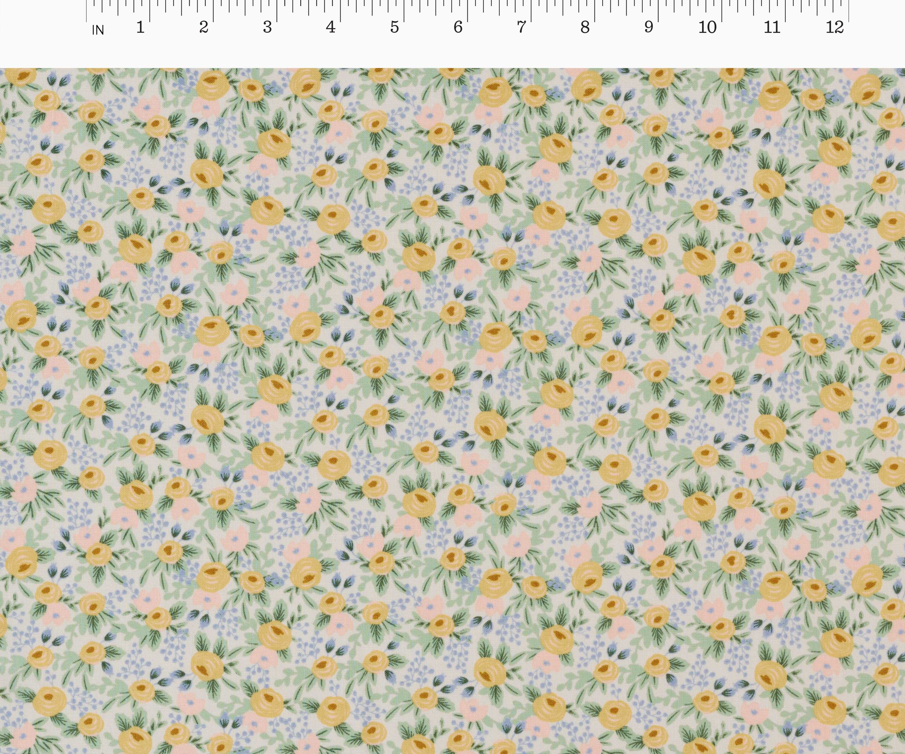 Rosa Cotton Fabric - Cream - Image 2