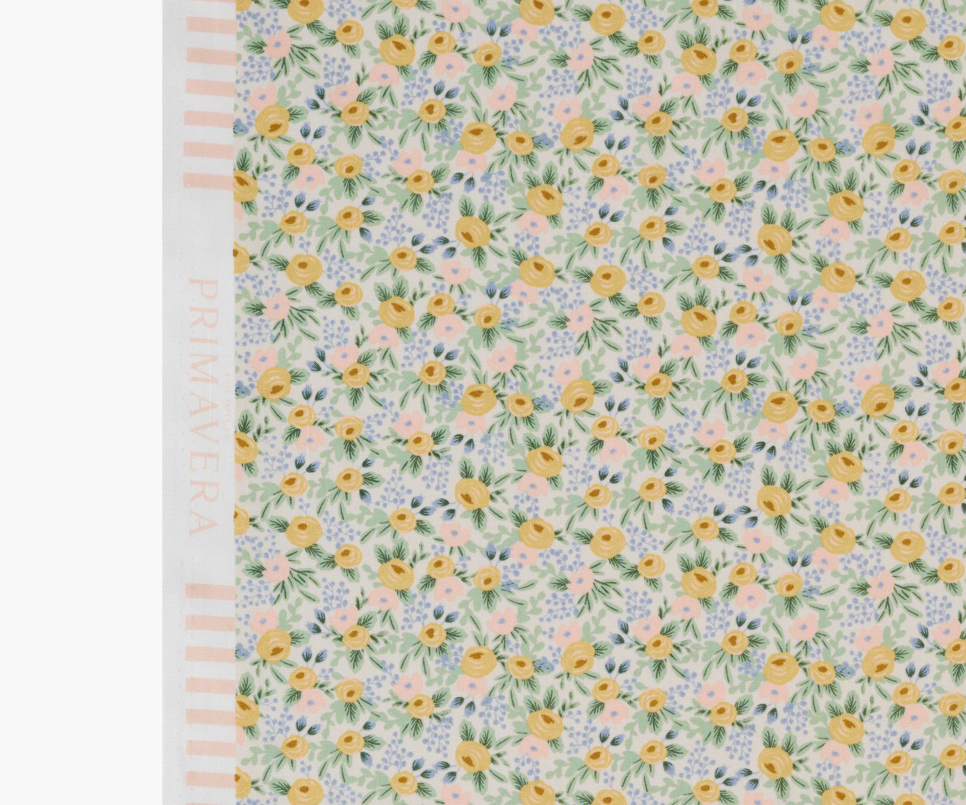 Rosa Cotton Fabric - Cream - Image 3