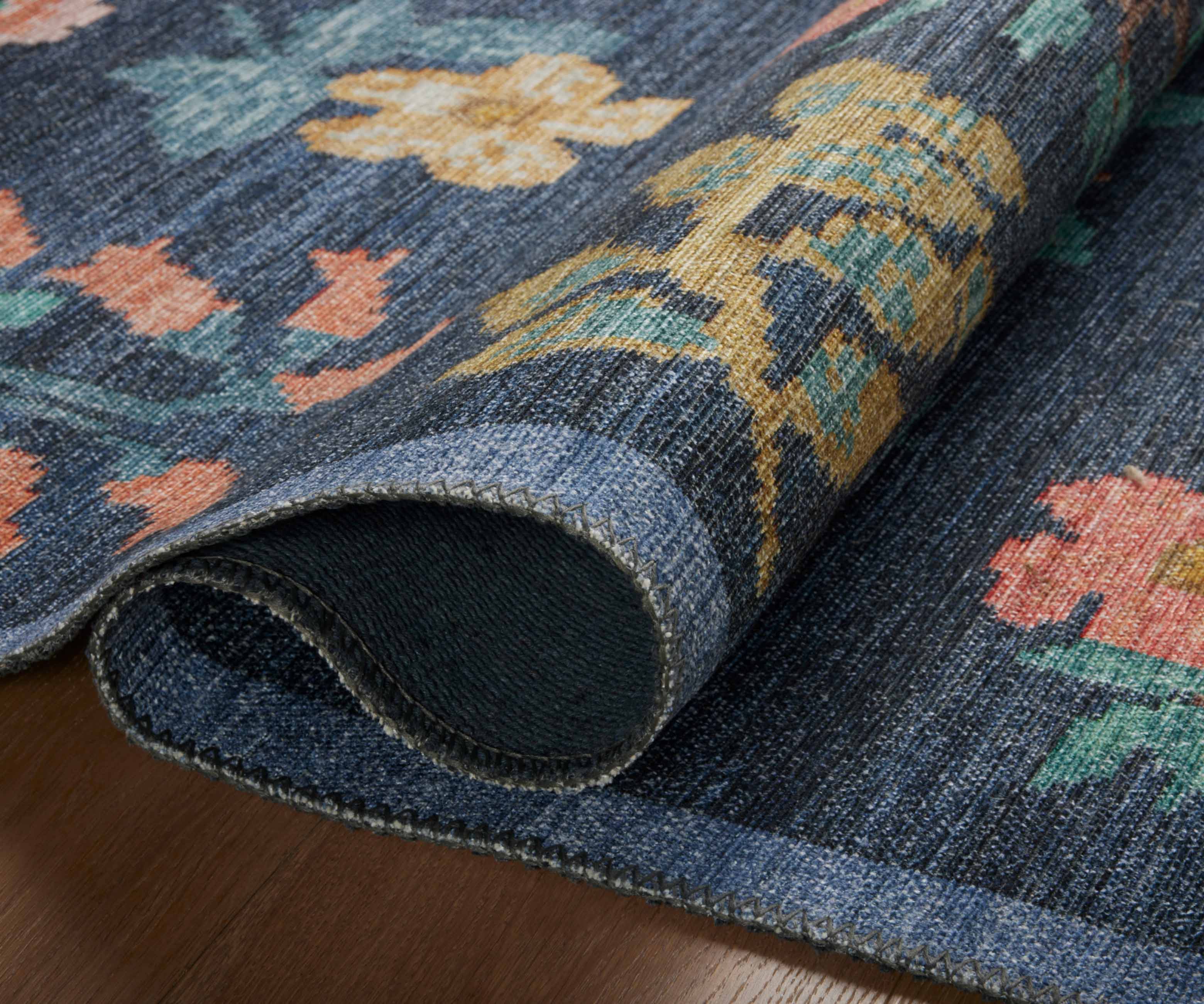 Rosa Hawthorne Power Loomed Rug - Navy - Image 3