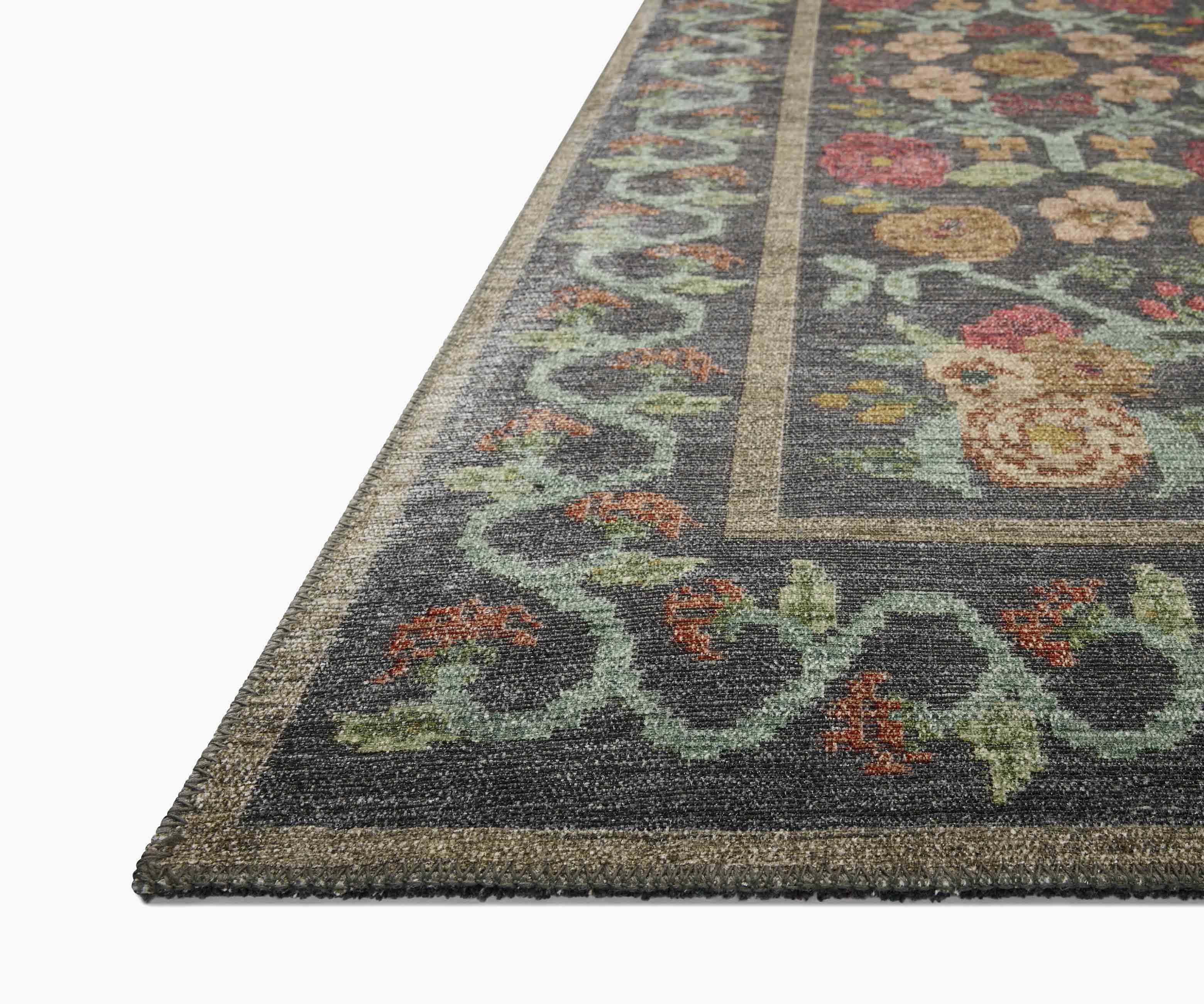 Rosa Power Loomed Rug - Black - Image 6
