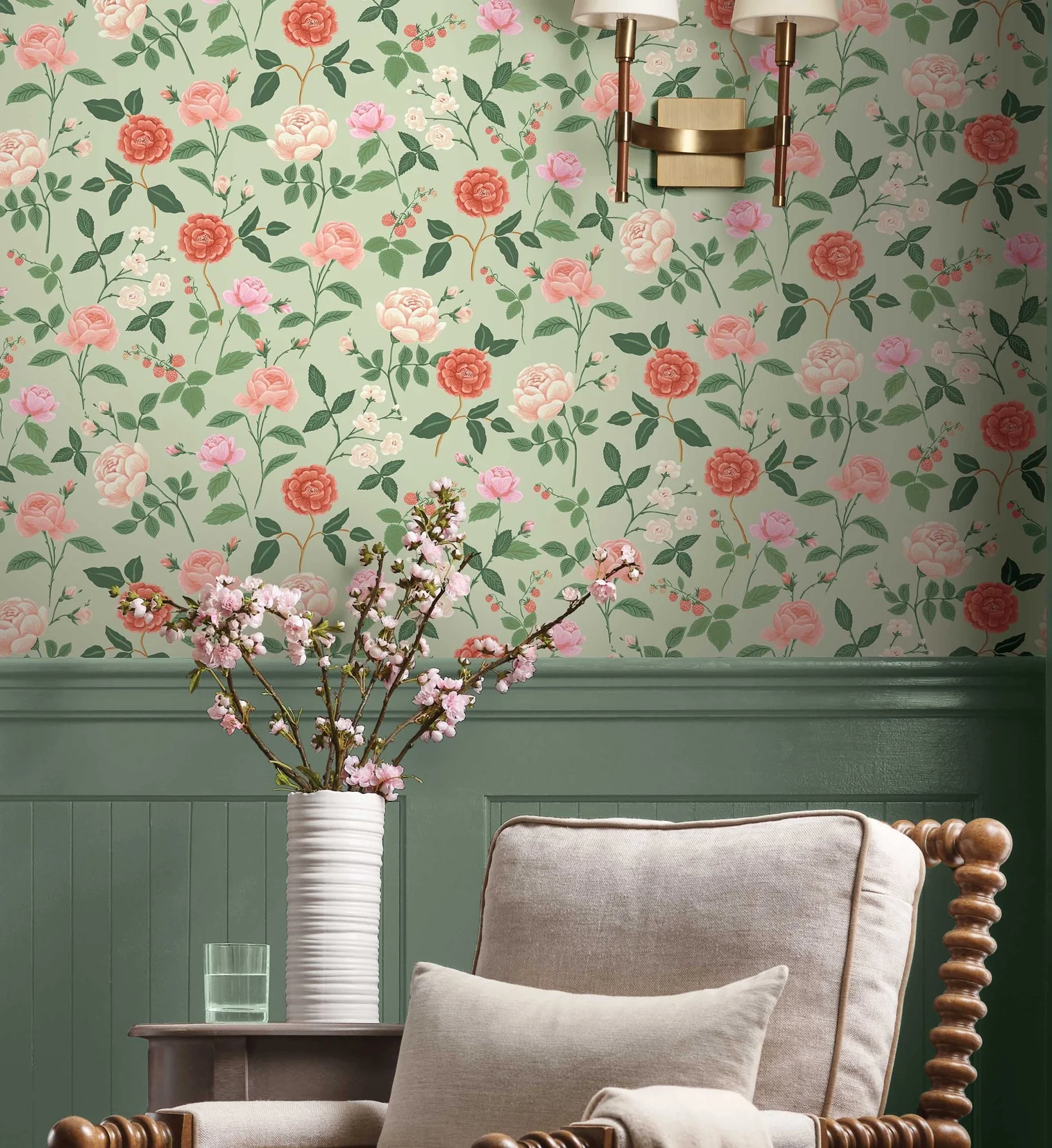 Roses Wallpaper - Mint - Image 2