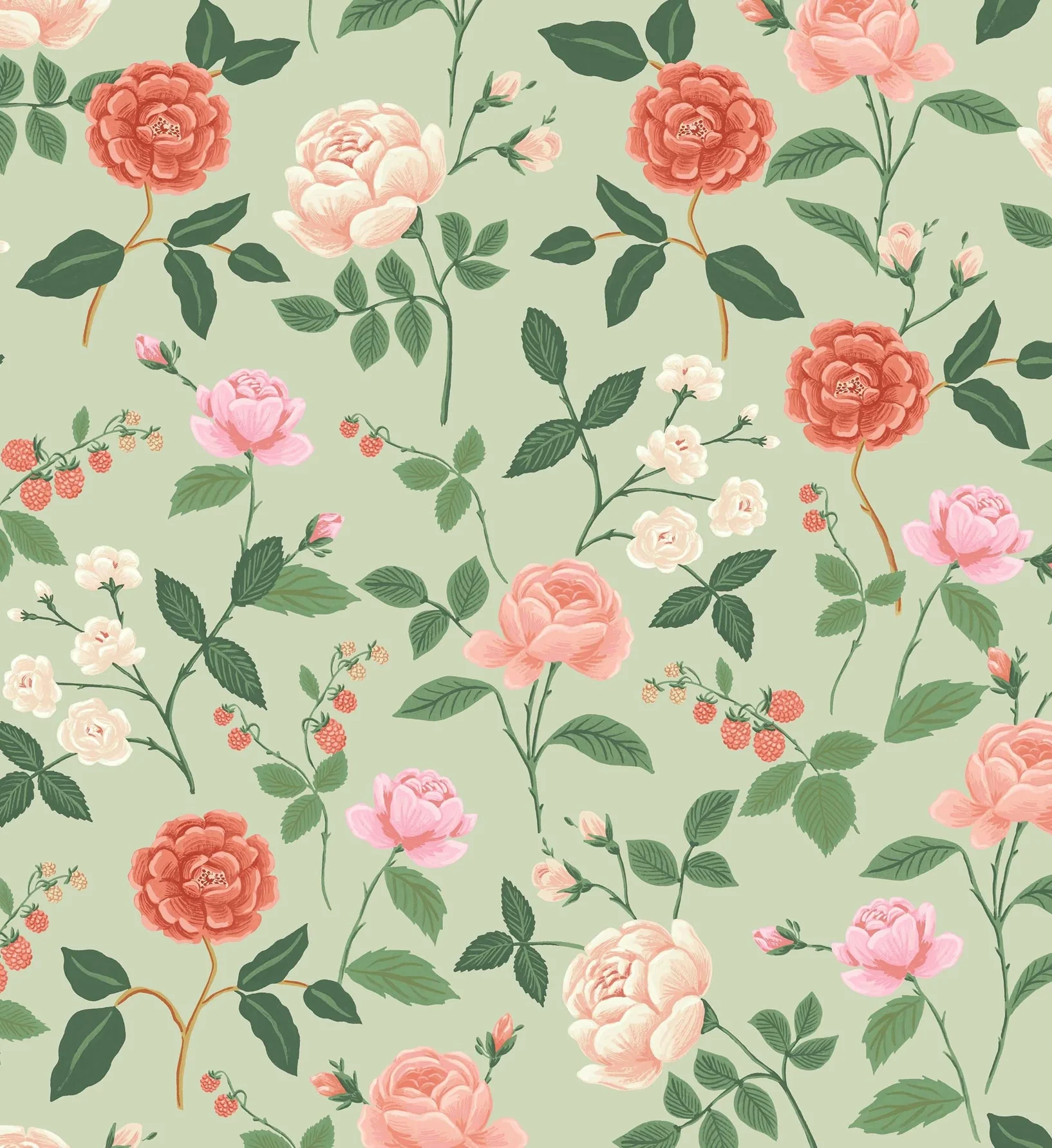 Roses Wallpaper - Mint - Image 3