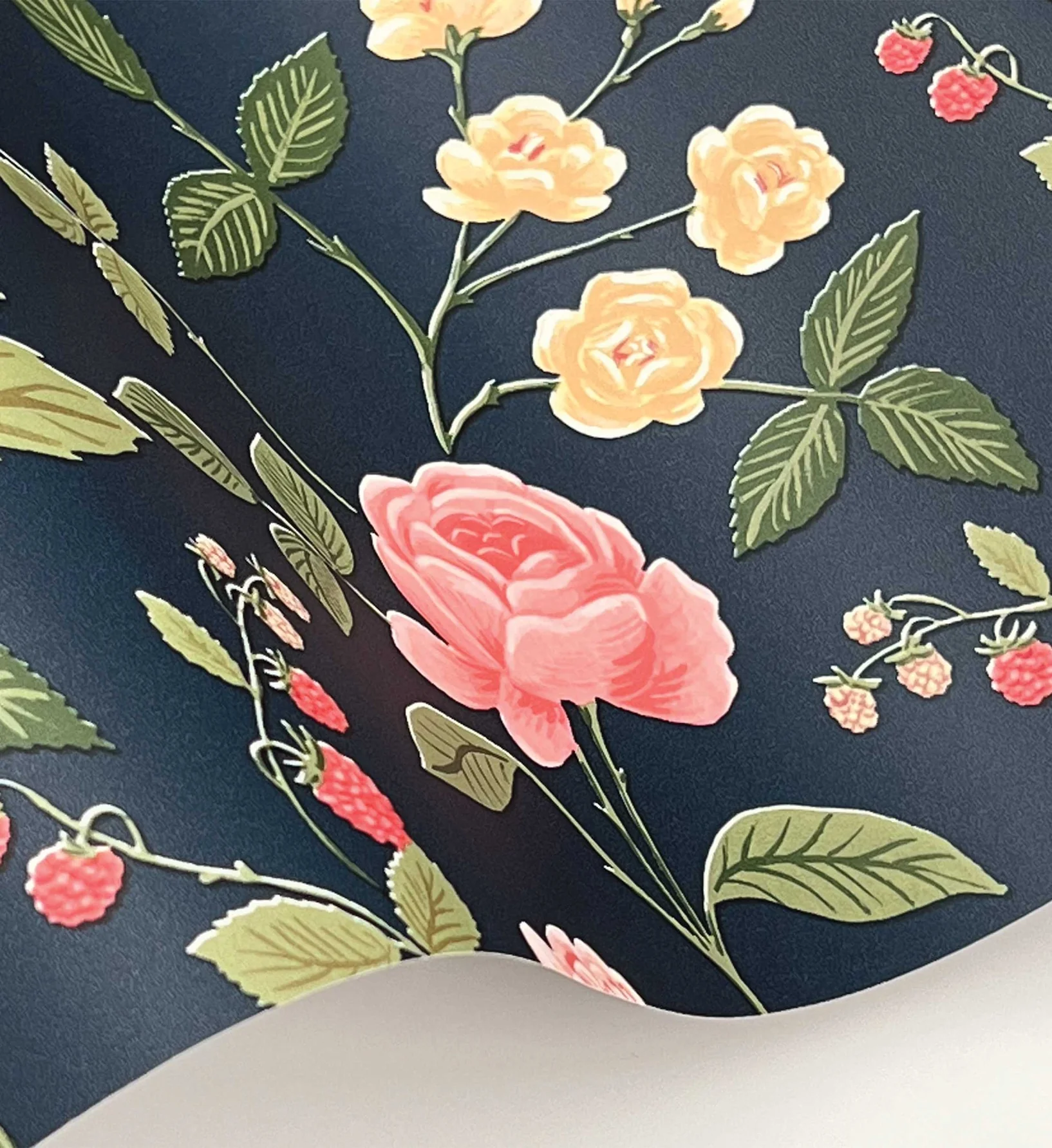 Roses Wallpaper - Navy - Image 4