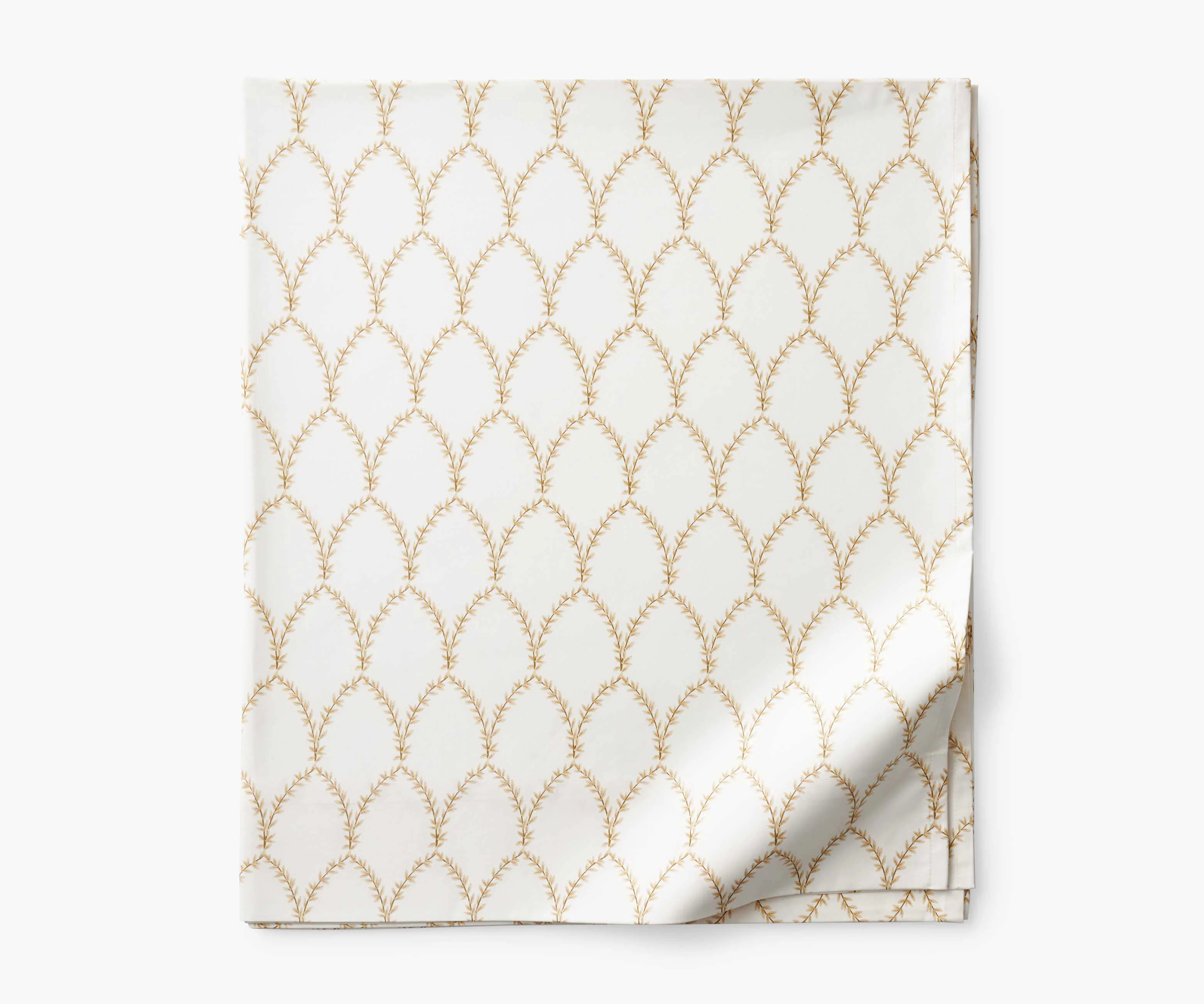 Sateen Flat Sheet - Laurel Metallic Gold