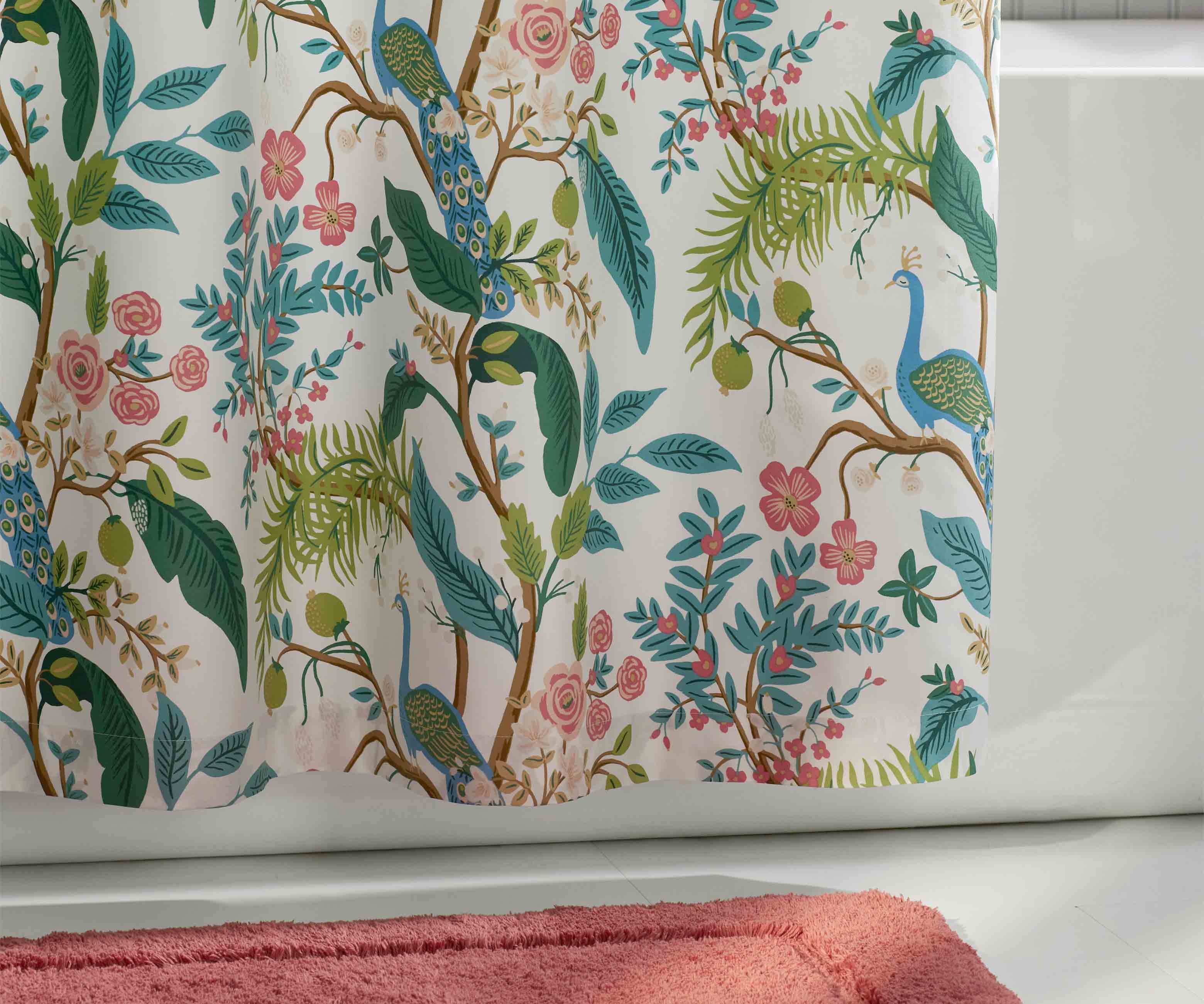 Sateen Shower Curtain - Peacock White - Image 3