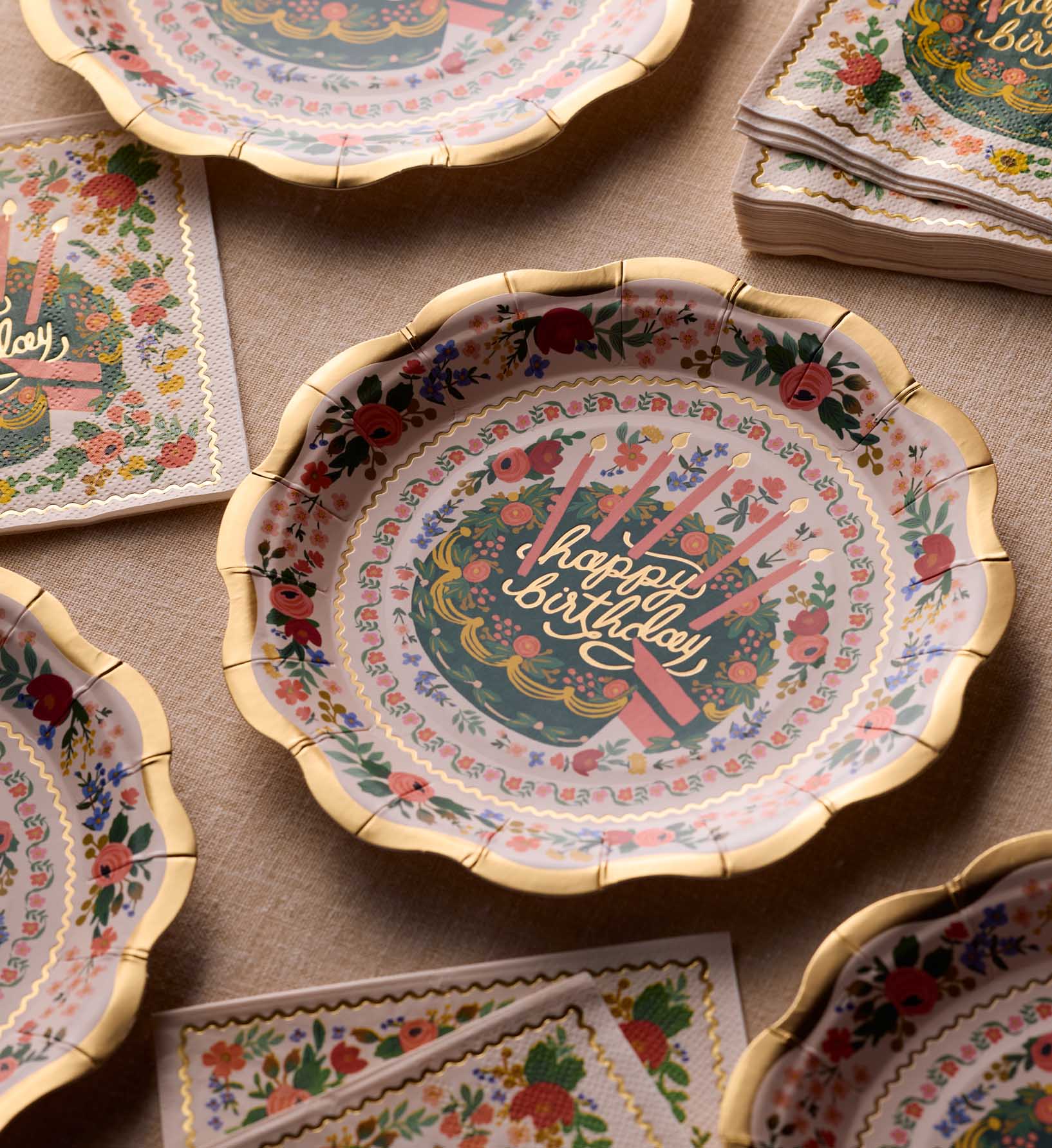 Small Paper Plates - Floral Cake - Image 2