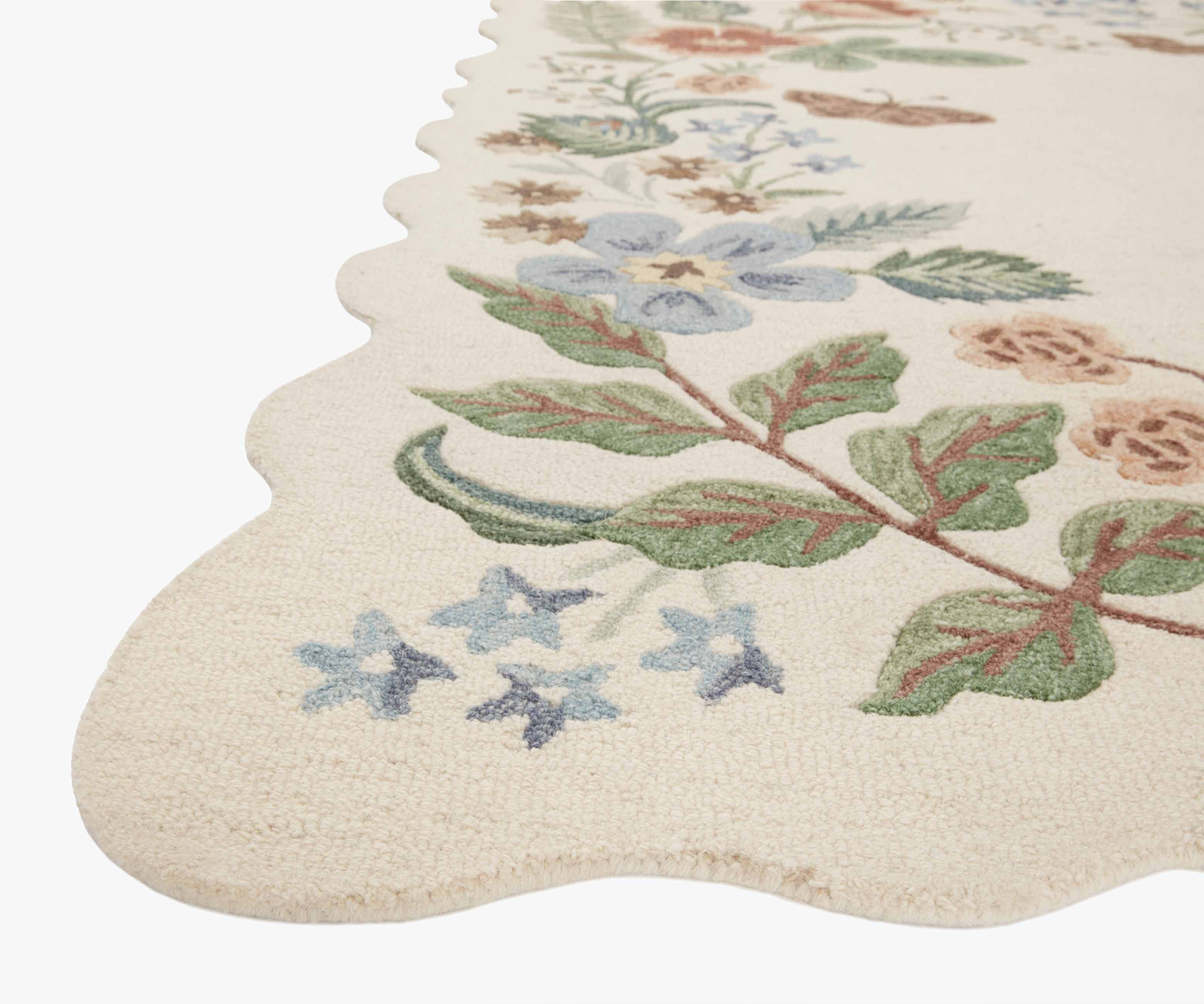 Strawberry Fields Wool-Hooked Rug - Cream - Image 4