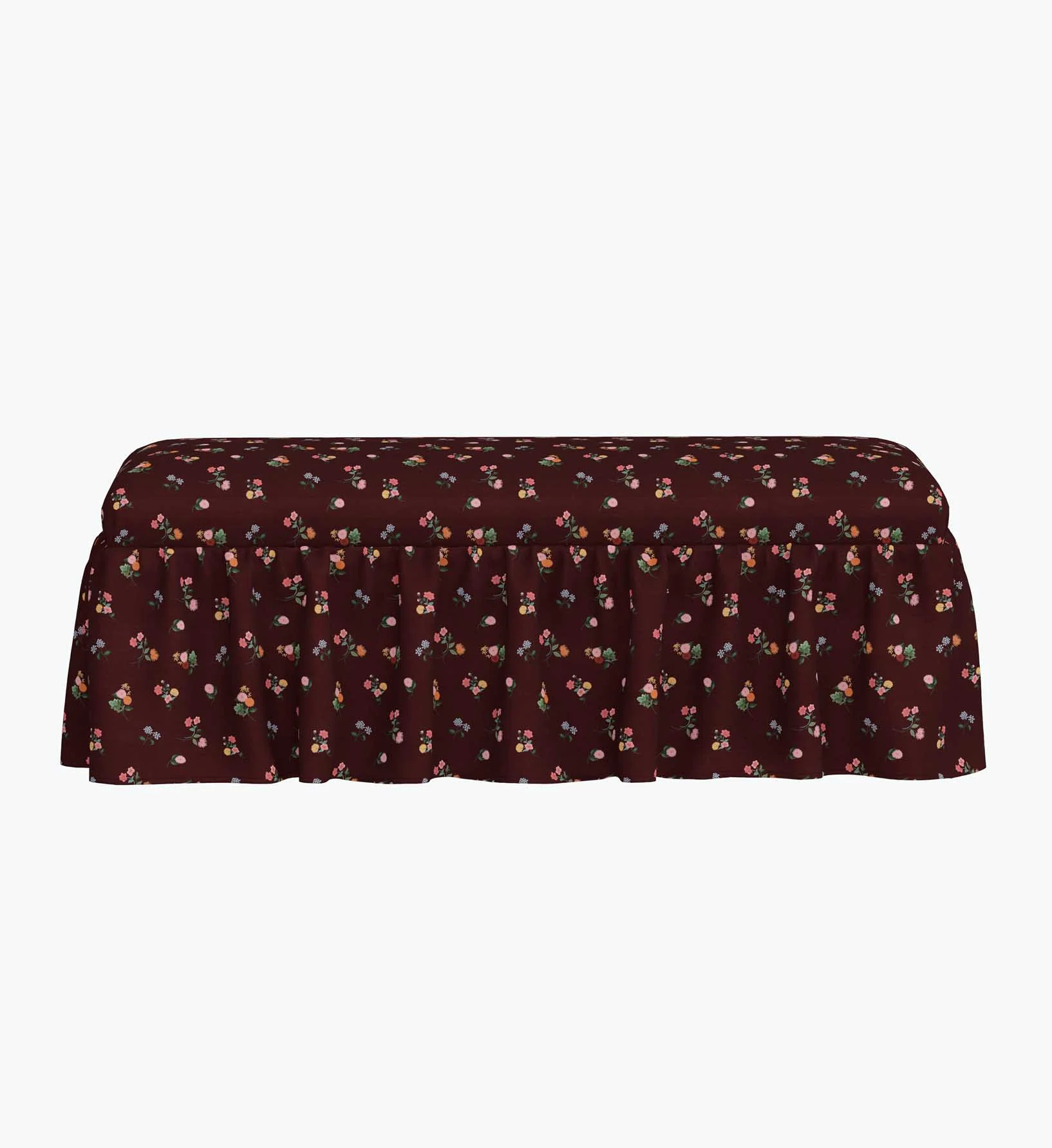 Surrey Dining Bench - Ditsy Dahlia Burgundy - Image 3