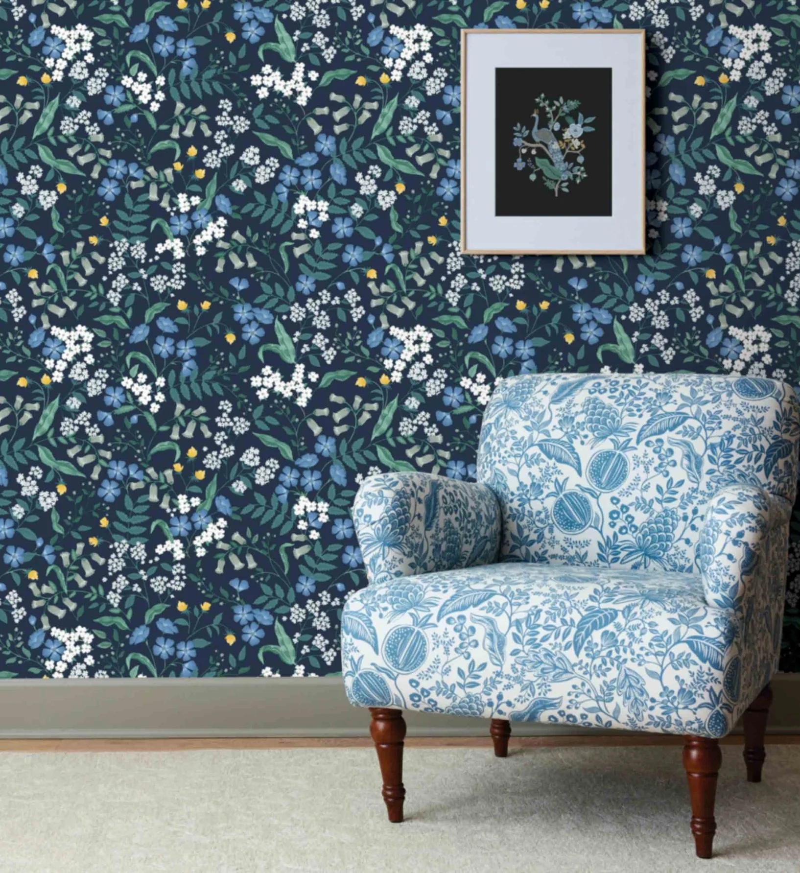 Sweetbrier Peel & Stick Wallpaper - Navy - Image 2