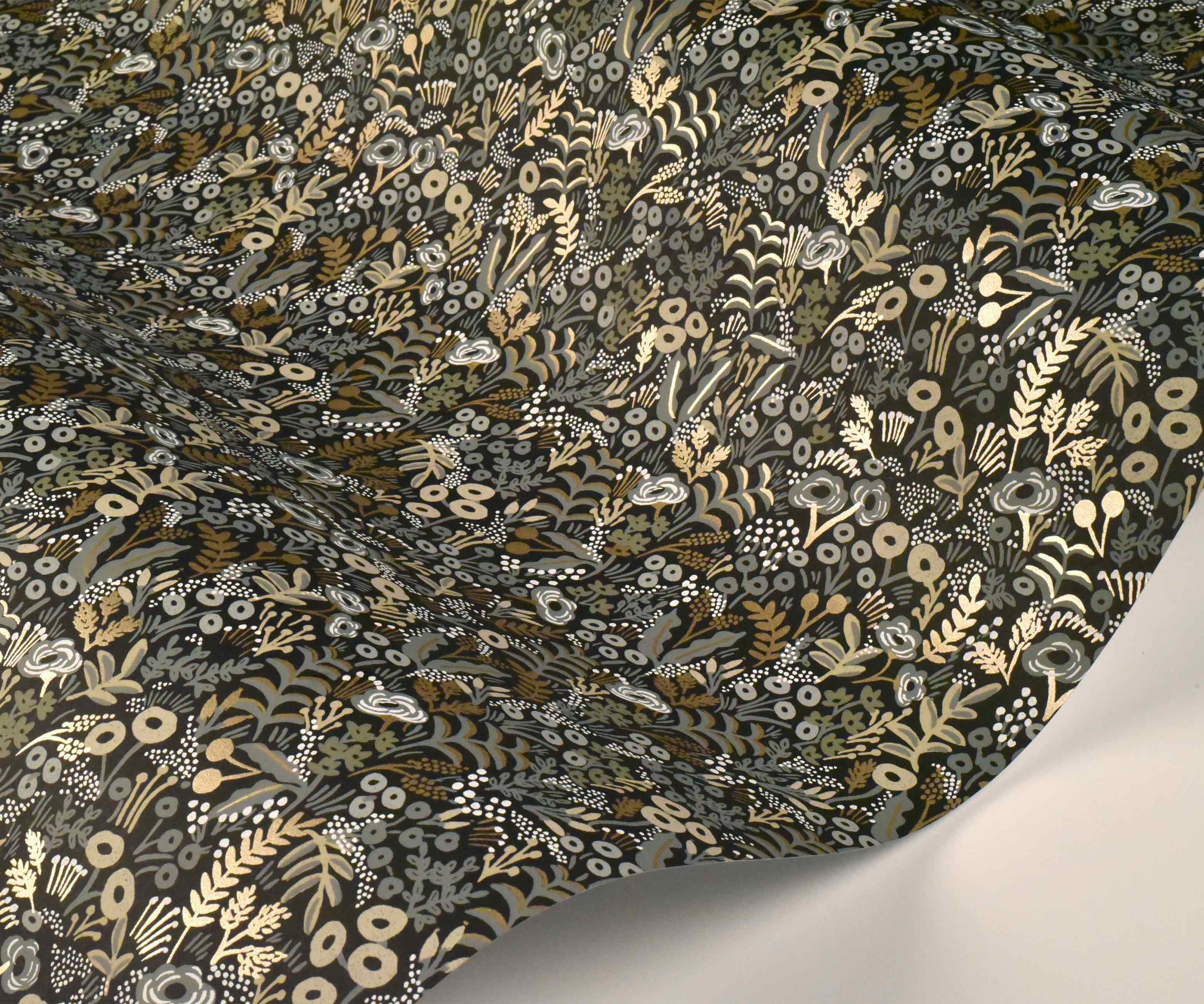 Tapestry Wallpaper Sample - Black Linen - Image 2