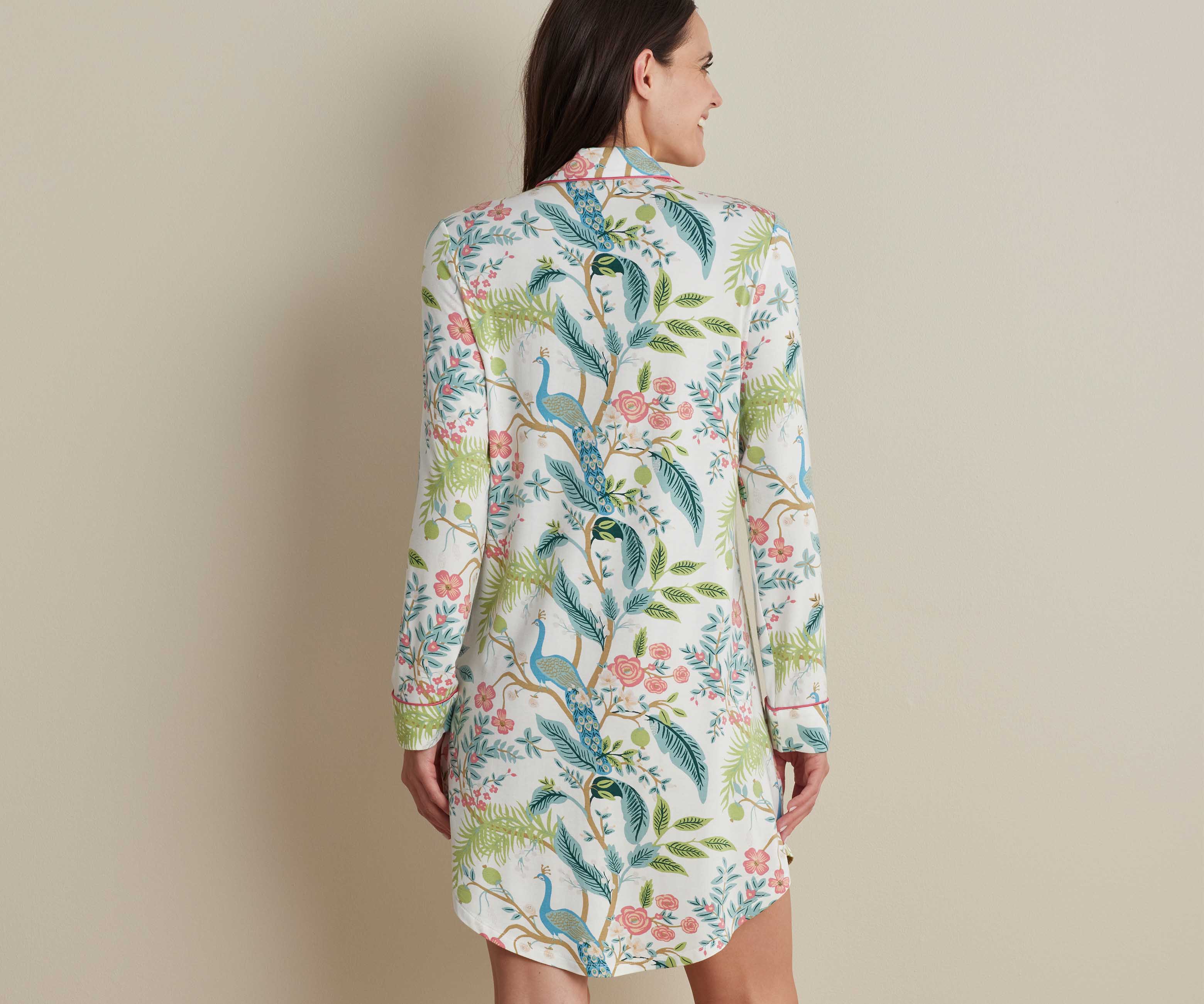 Tencel Modal Nightshirt - Peacock Ivory - Image 4