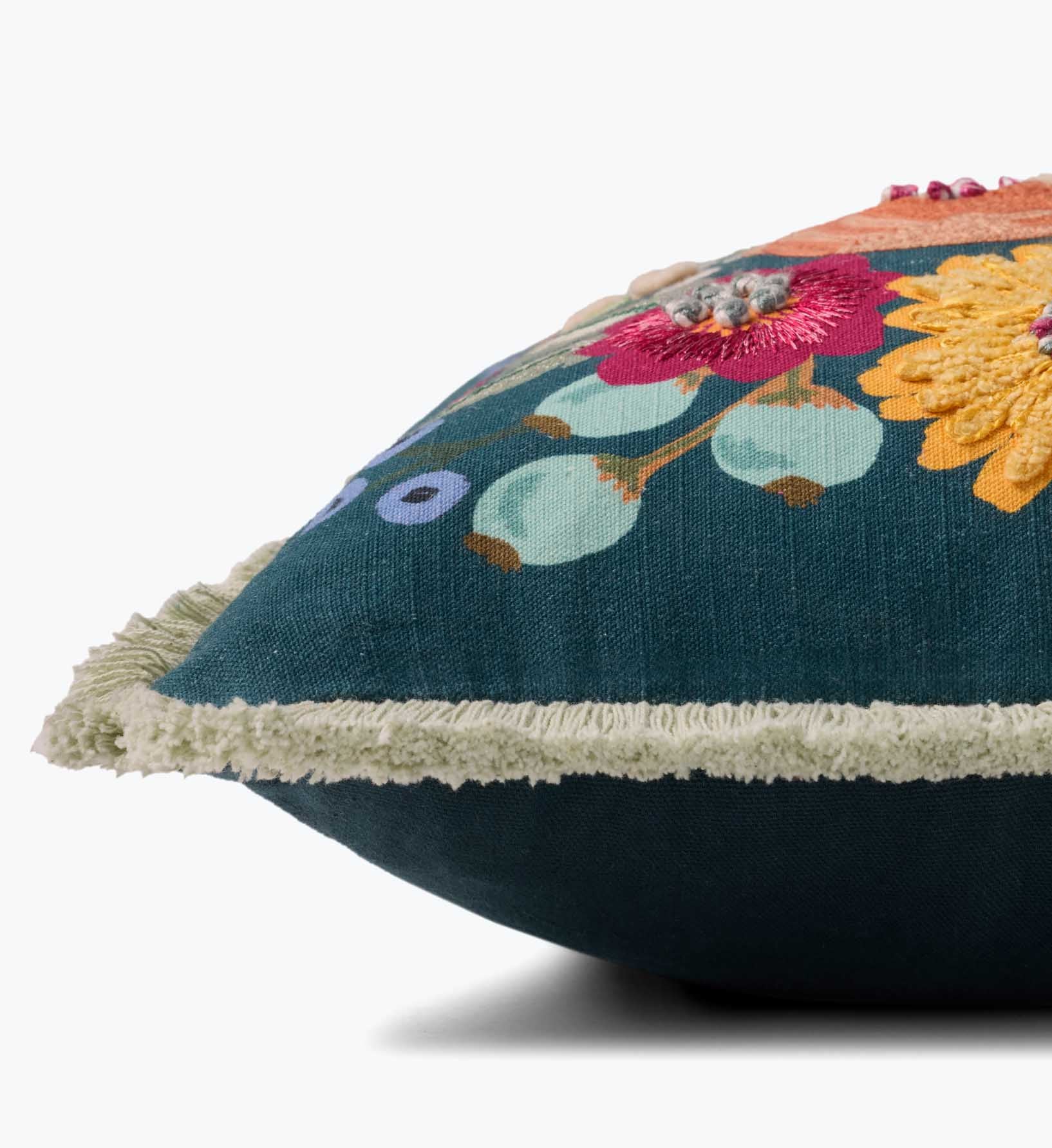 Vintage Garden Embroidered Pillow - Multi - Image 4
