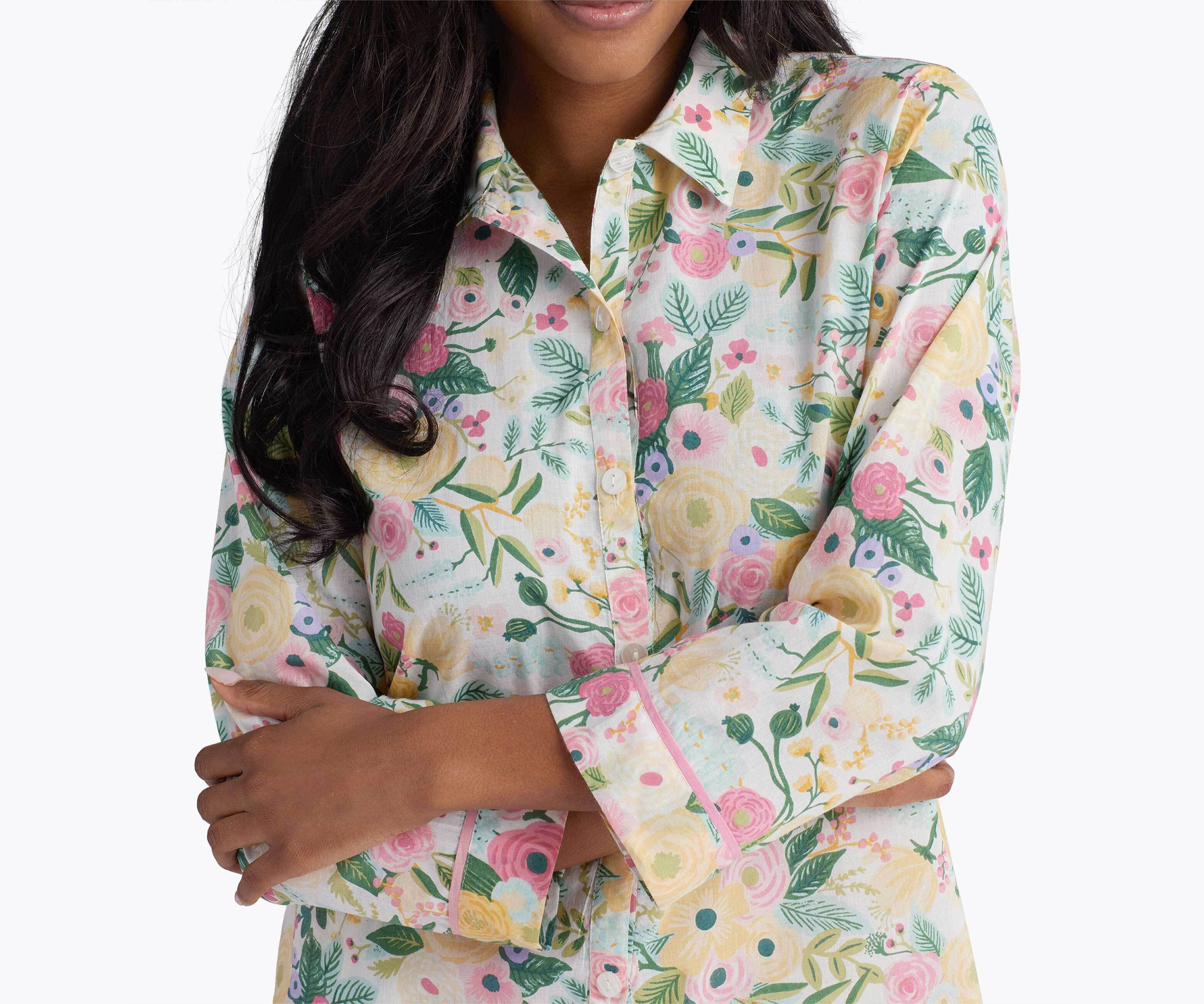 Voile Button Front Crop Set - Garden Party - Image 4