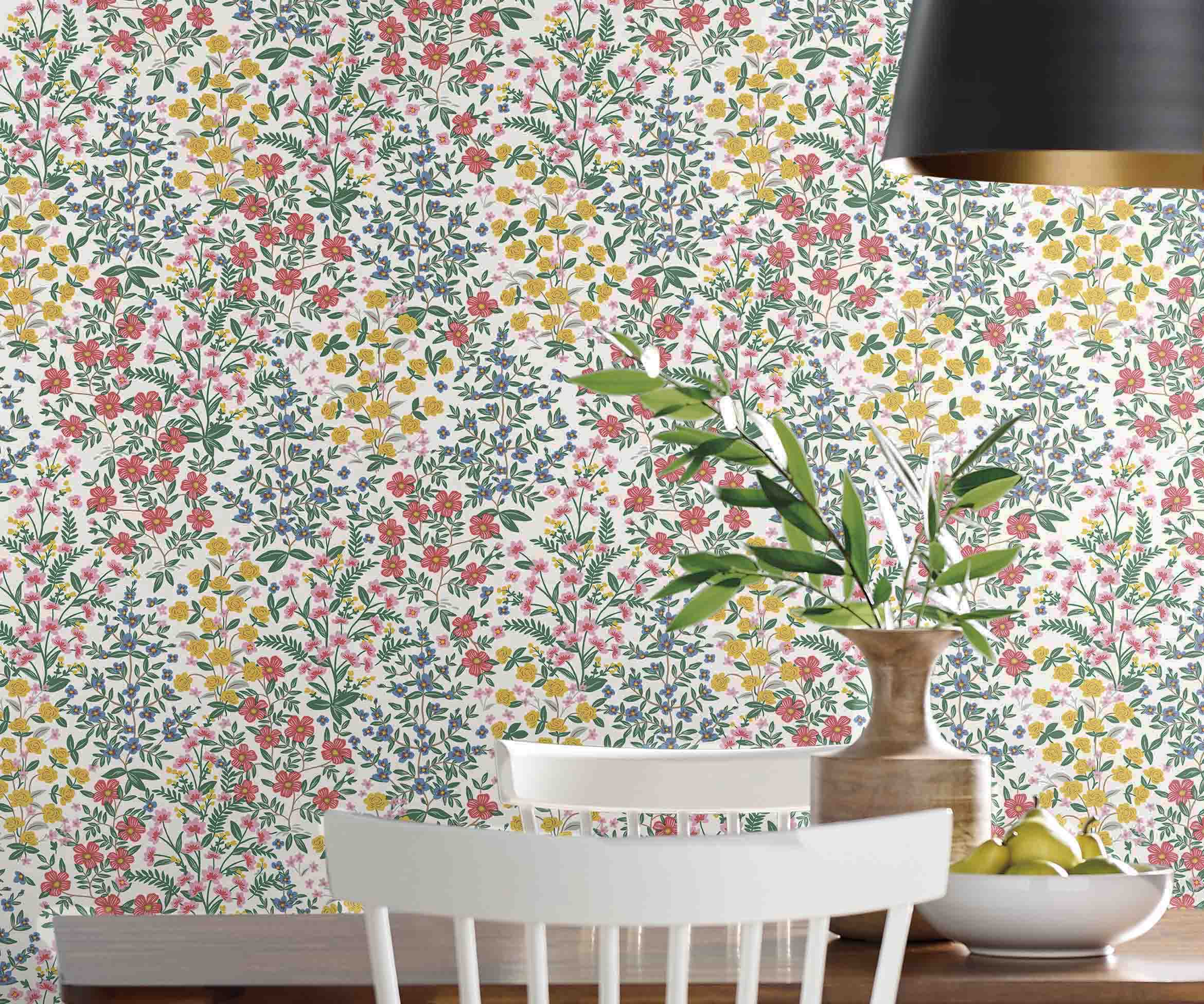 Wildwood Garden Wallpaper Sample - White - Image 3