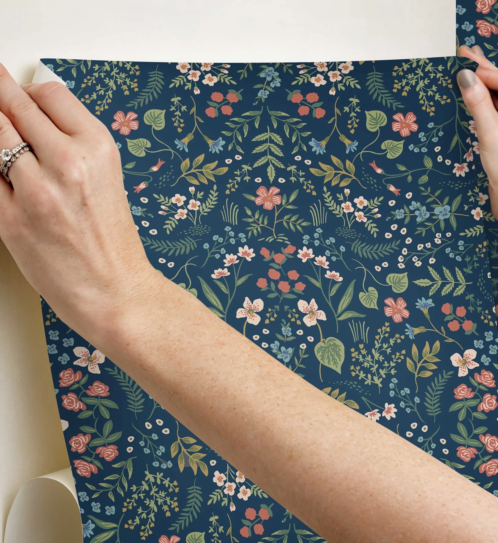 Wildwood Peel & Stick Wallpaper - Navy - Image 3