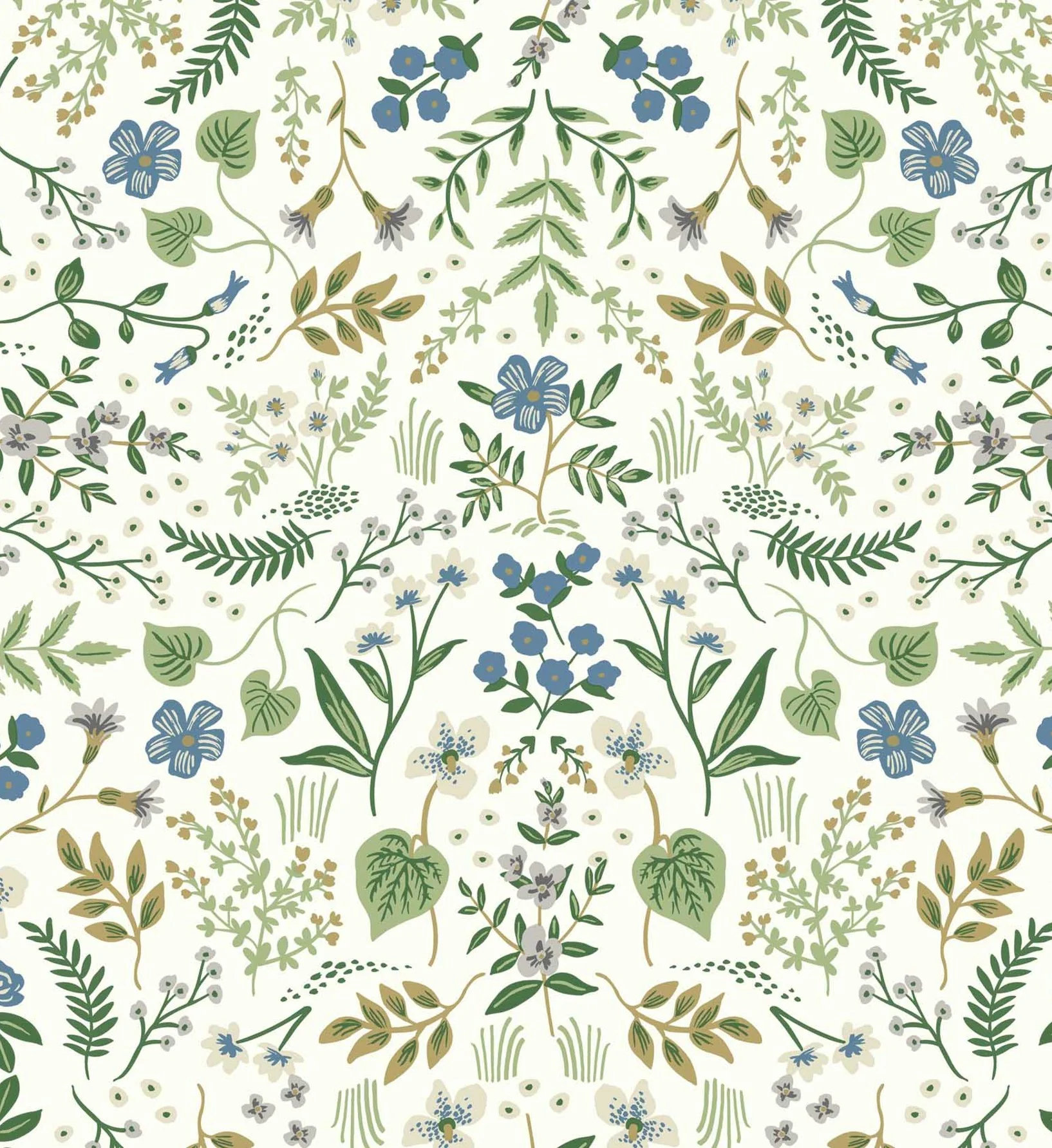 Wildwood Wallpaper - Blue & Green - Image 4