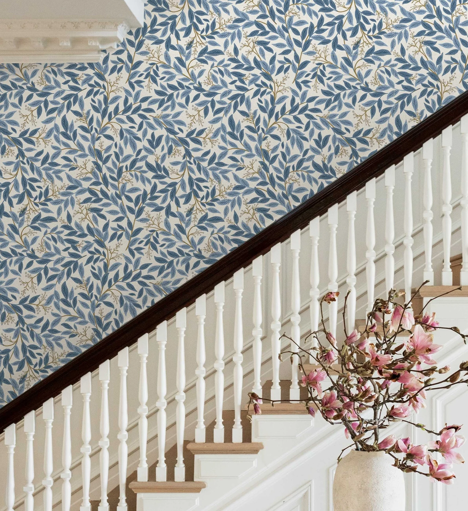 Willowberry Wallpaper - Blue & White - Image 2