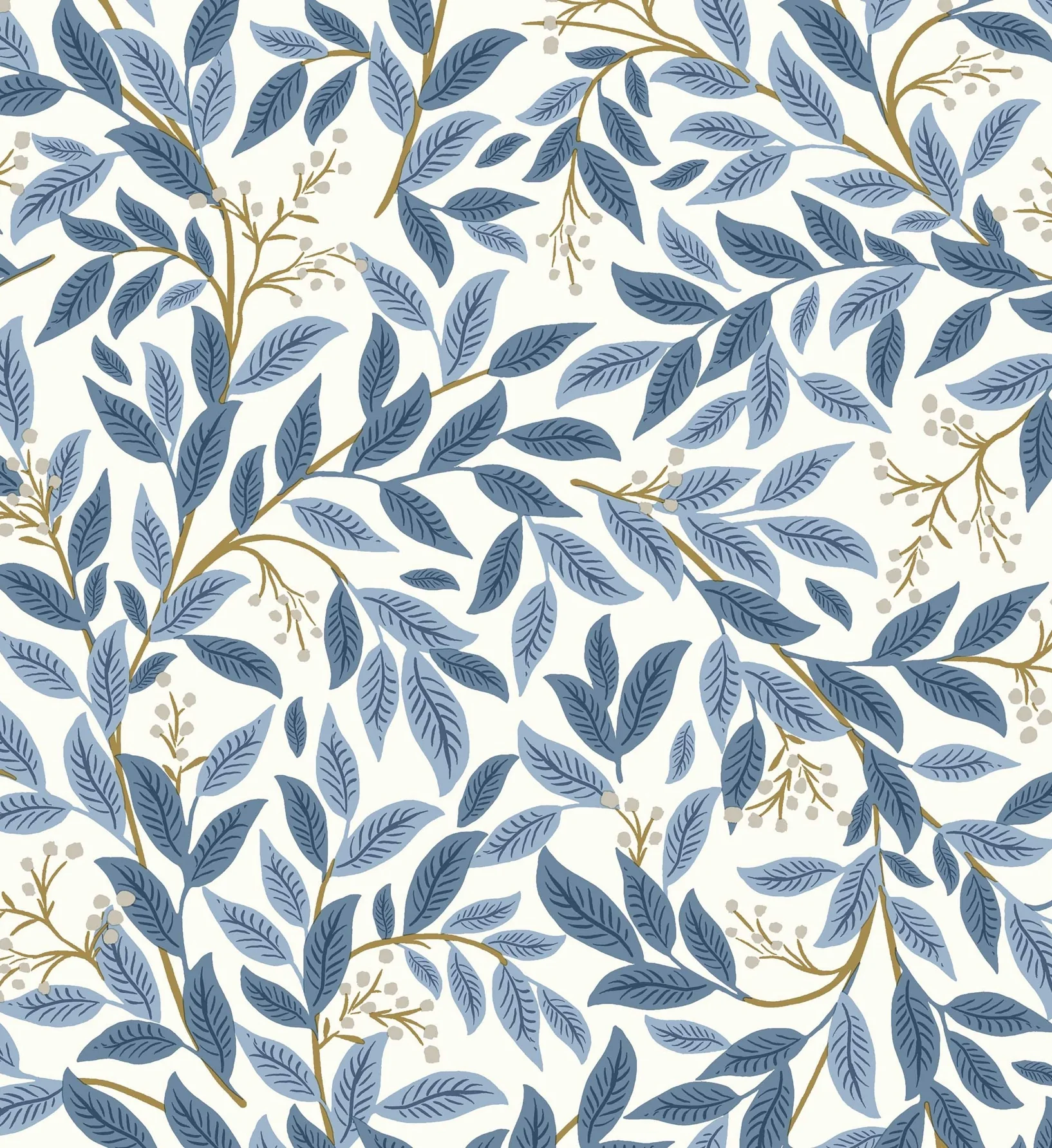 Willowberry Wallpaper - Blue & White - Image 4