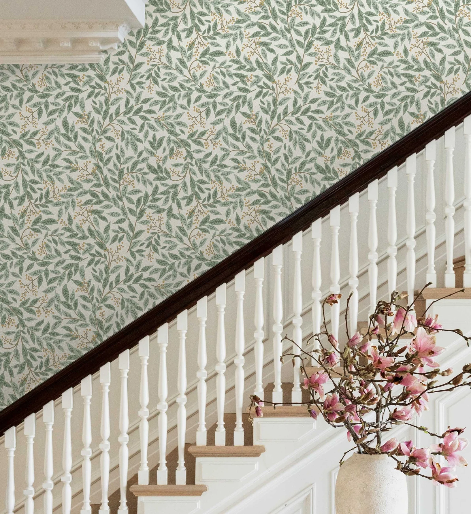 Willowberry Wallpaper - Sage & White - Image 2