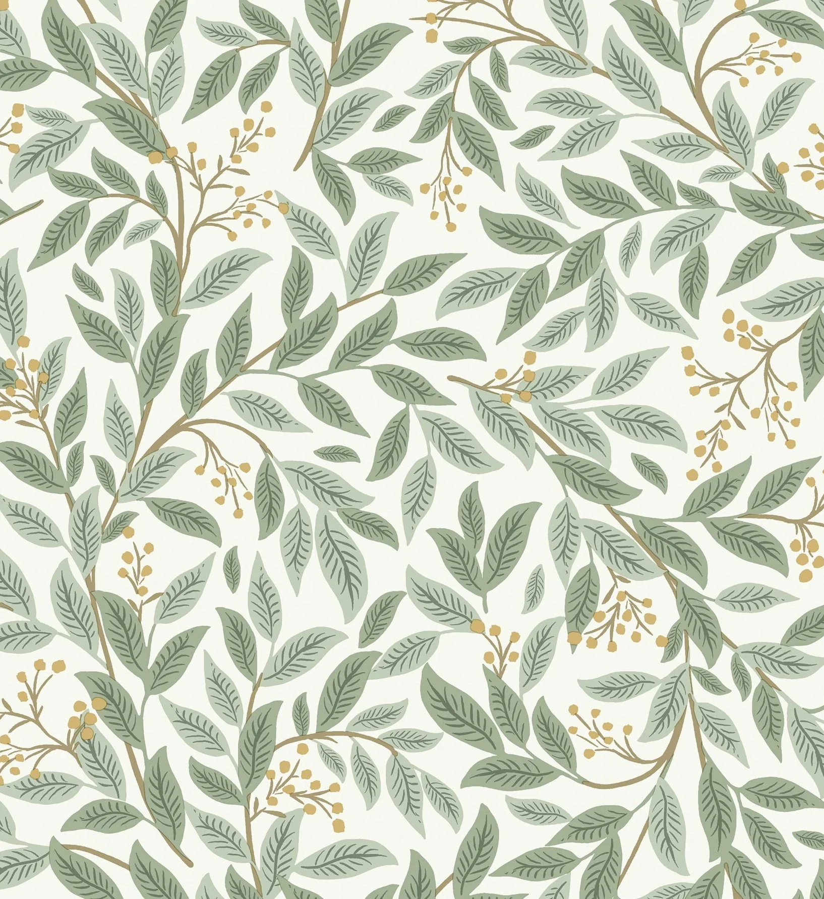 Willowberry Wallpaper - Sage & White - Image 4
